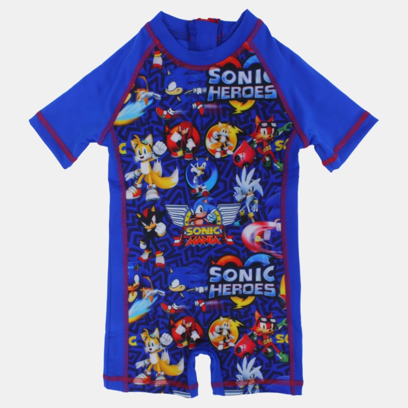 Sonic Heroes Boys Blue Overall Swimsuit