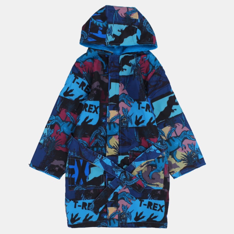 T-Rex Boys Blue Waterproof Swim Robe