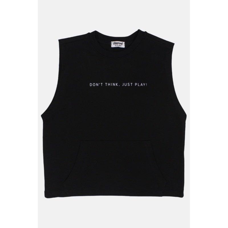 Unisex Kids Cotton Sleeveless T-Shirt  Black DONT THINK JUST PLAY