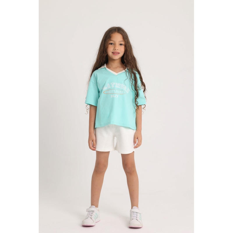 Unisex Kids Cotton T-Shirt  Aqua PLAYMORE