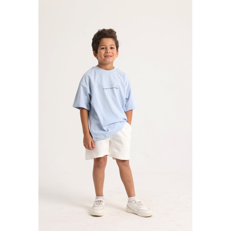 Unisex Kids Cotton T-Shirt  Baby Blue Living in the Moment