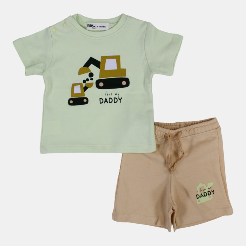 Baby Boys' Light Green I Love My Daddy Pajama Set