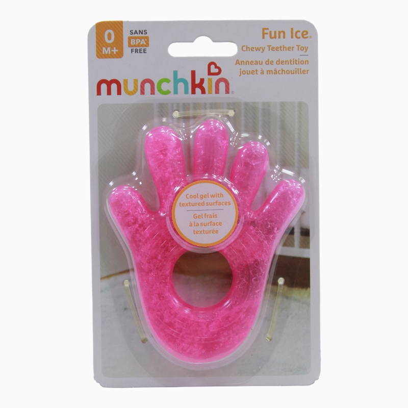 Munchkin Fun Ice Hand Chewy Teether - Pink - 0 months +
