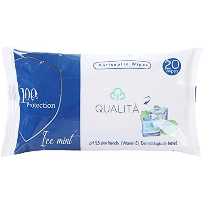 Qualita Mint Antibacterial Baby Wet Wipes  20pcs