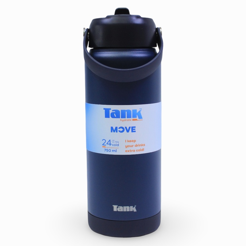 Tank Insulated Stainless Steel Water Bottle 750ml  Navy Blue
