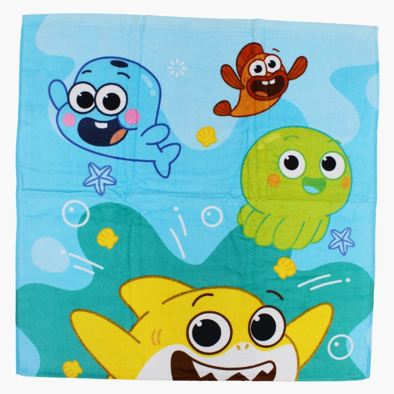 Unisex Beach Towel  Aqua with Baby Shark Print (70x140 cm)