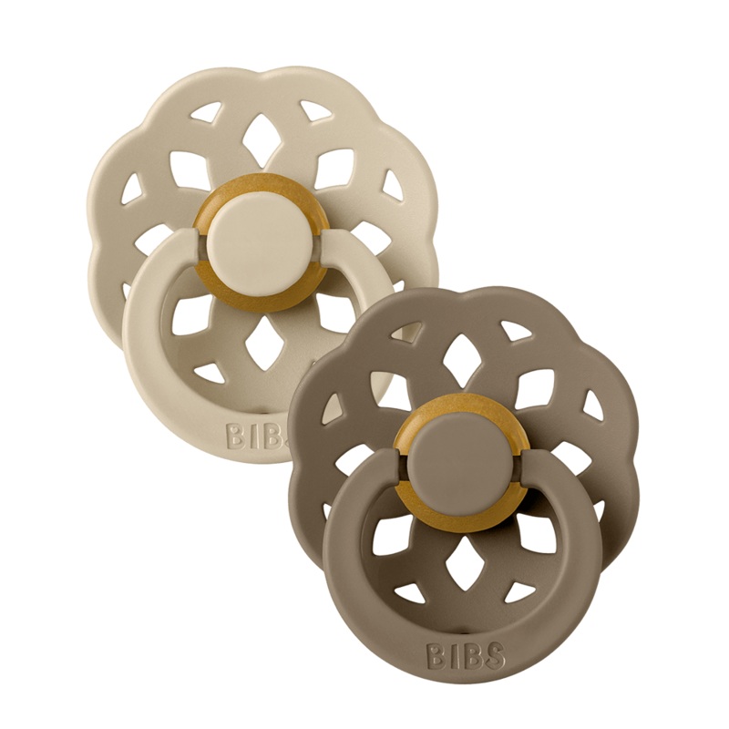 BIBS Boheme Pacifier Vanilla & Dark Oak - Size 1 (Pack Of 2)