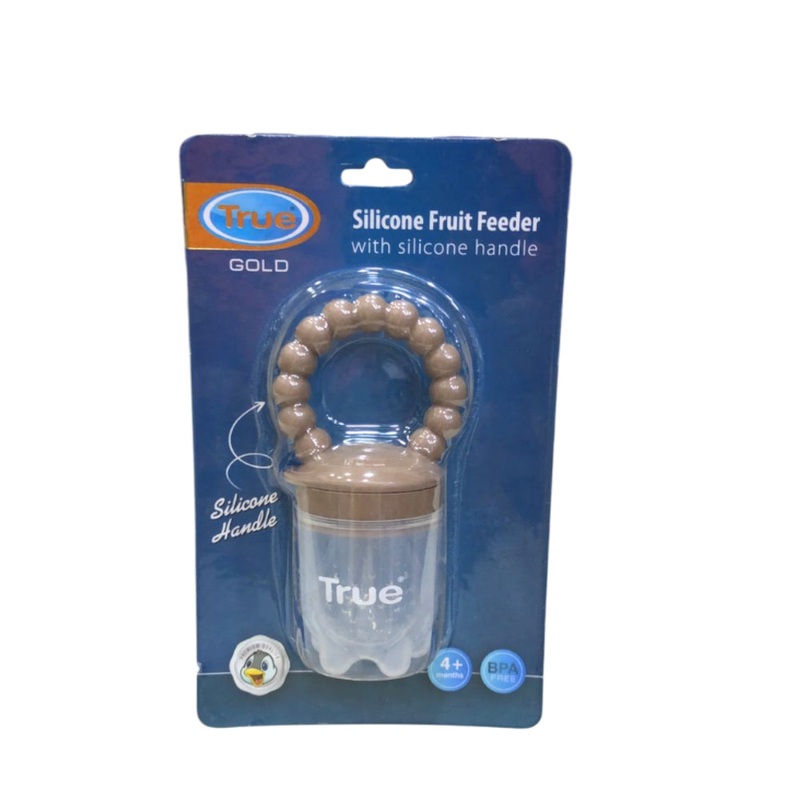 True Gold Silicone Fruit Feeder with Handle  Brown