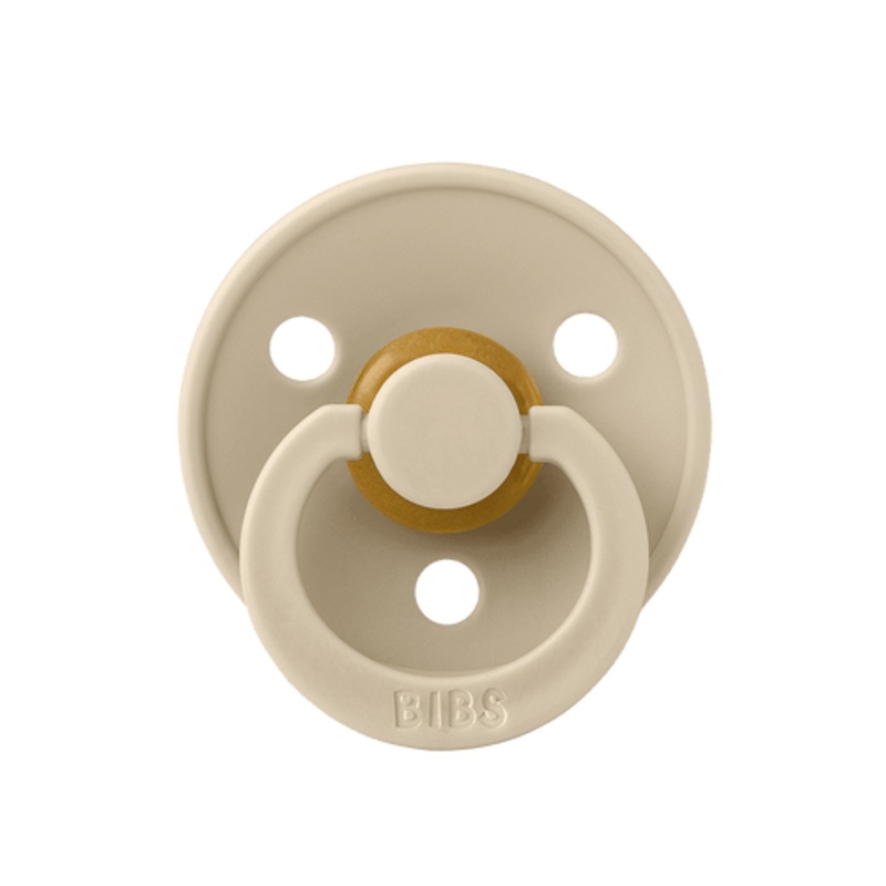 BIBS Color Baby Pacifier Color 1-Pack Round Latex - Size 2  Vanilla