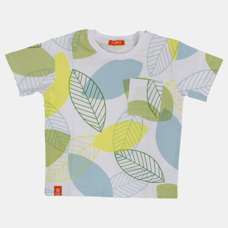 Boys Cotton T-Shirt - Leaves Print