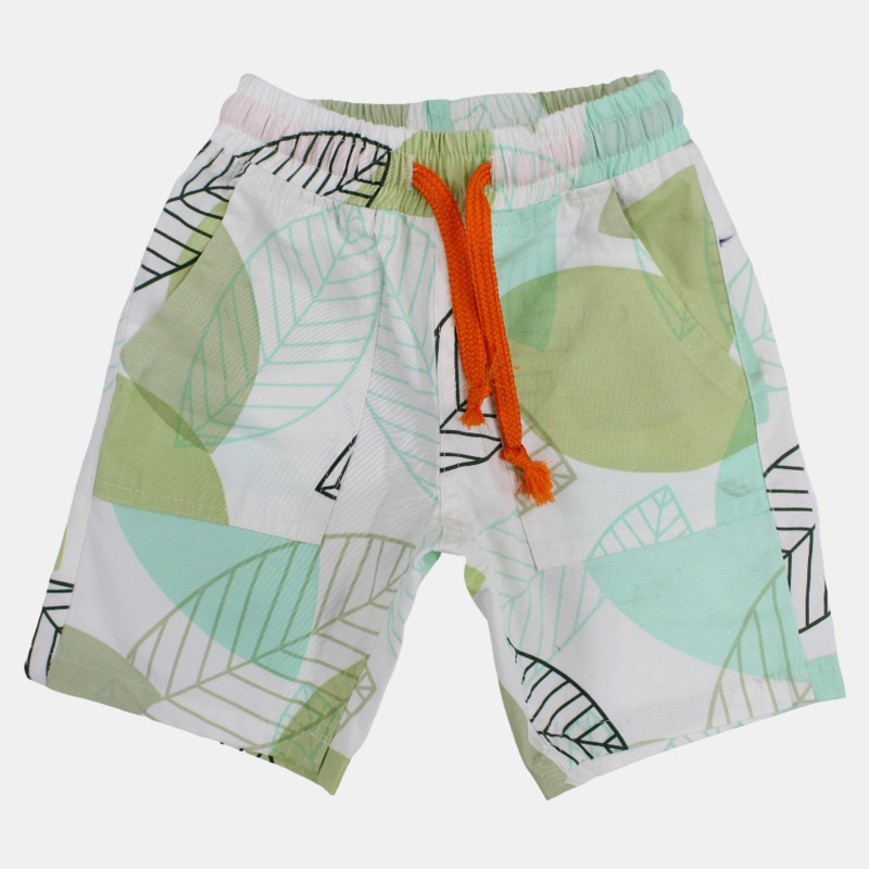 Boys Gabardine Shorts - Leaves Print