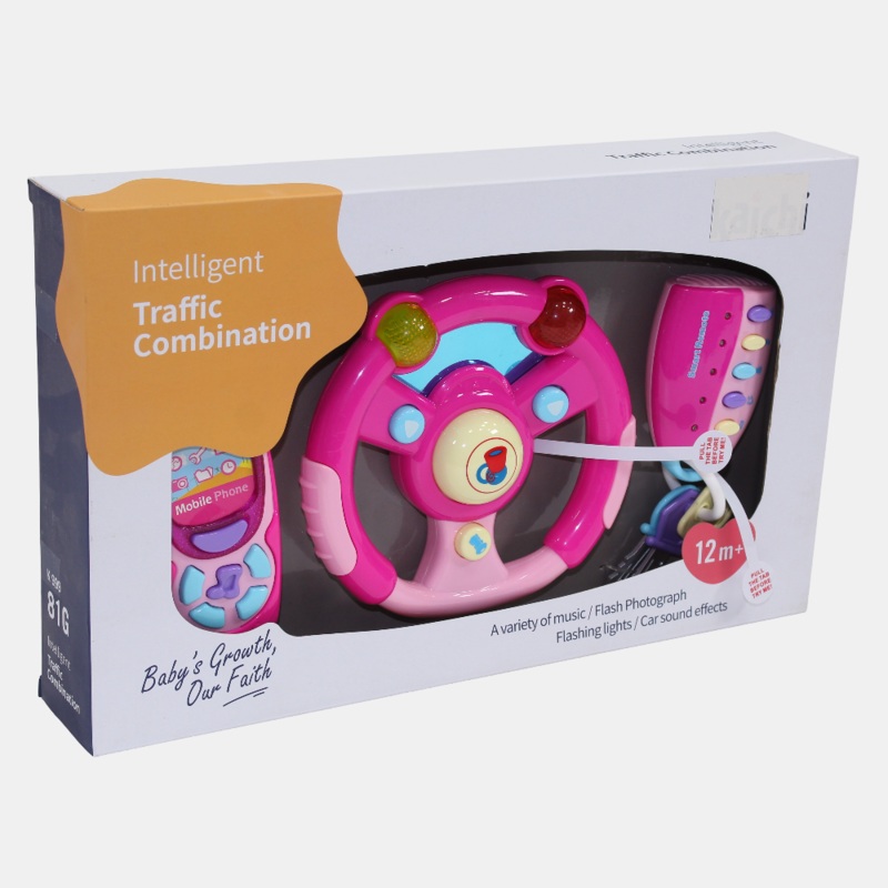 Learning Music Toy - Pink - Key Chain, Mobile, and Steering Wheel