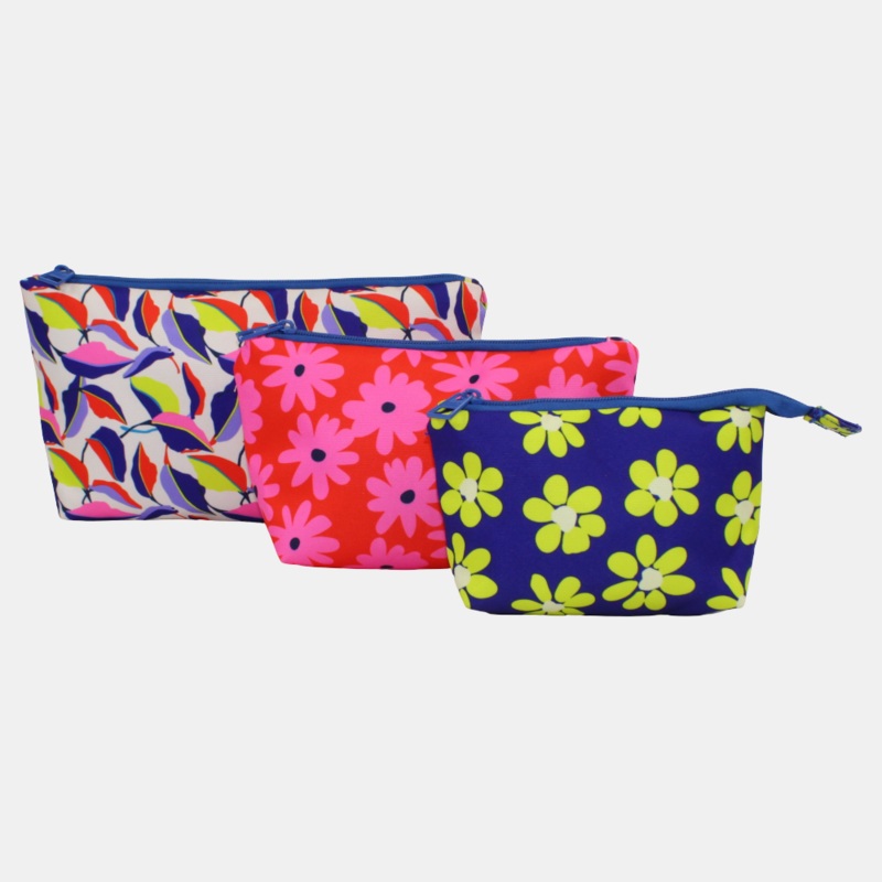 Retro Flowers Make-Up Rectangular Bags
