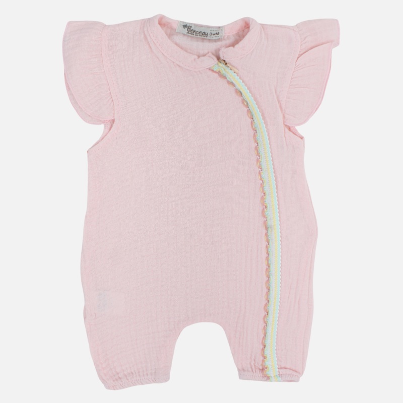 Baby Girls Sleeveless Romper|Yellow|Salmon|0-3M|3-6M|6-9M|9-12M