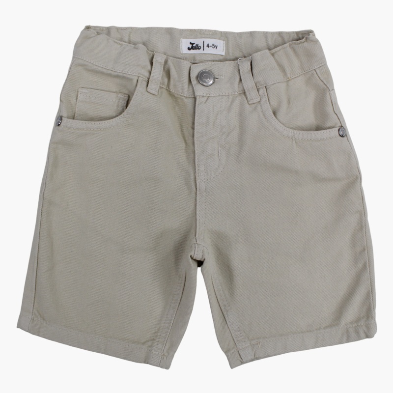 Boys Gabardine Shorts - Beige|Beige|4-5Y|5-6Y|6-7Y|7-8Y|9-10Y|11-12Y