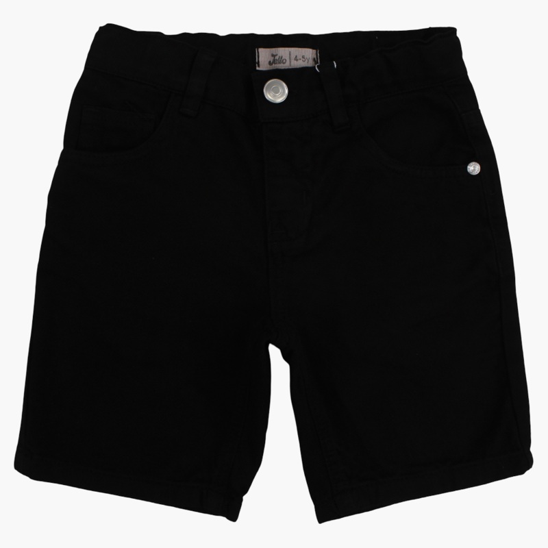 Boys Gabardine Shorts  Black|Black|4-5Y|5-6Y|6-7Y|7-8Y|9-10Y|11-12Y