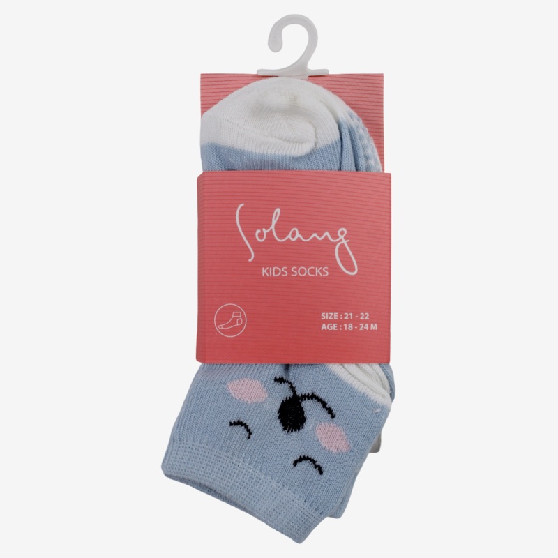 Unisex Baby Cotton Socks - Multicolor with Dog Print