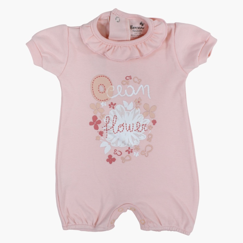 Baby Girls Cotton Romper  Ocean Flower Design