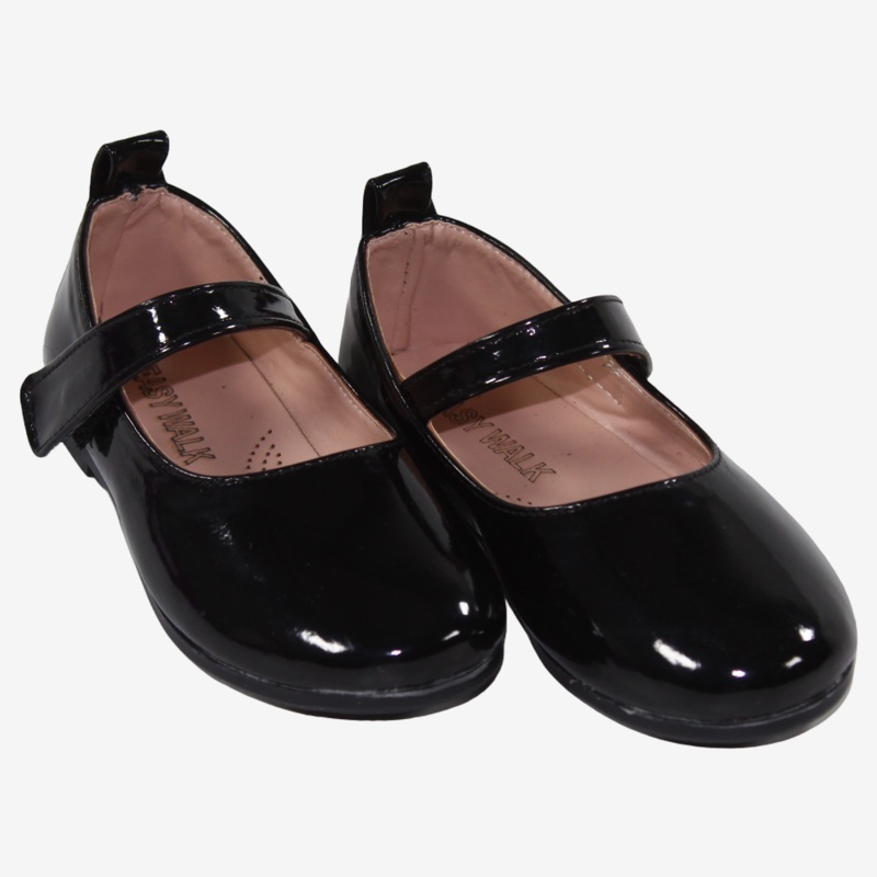 Baby Girls Leather Ballerina Shoes  Shiny