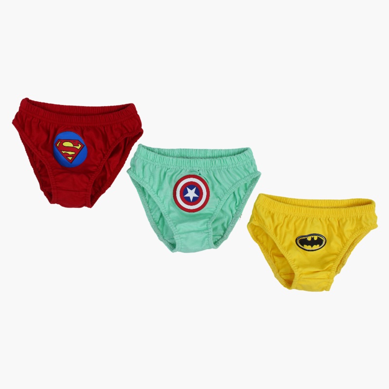 Boys Cotton Briefs  Avengers Theme (Pack of 3) - Assorted Colors