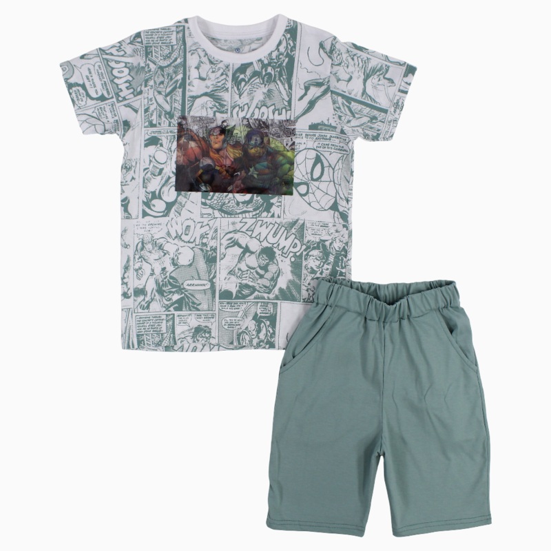 Boys Cotton Pajama Set  Avengers Print