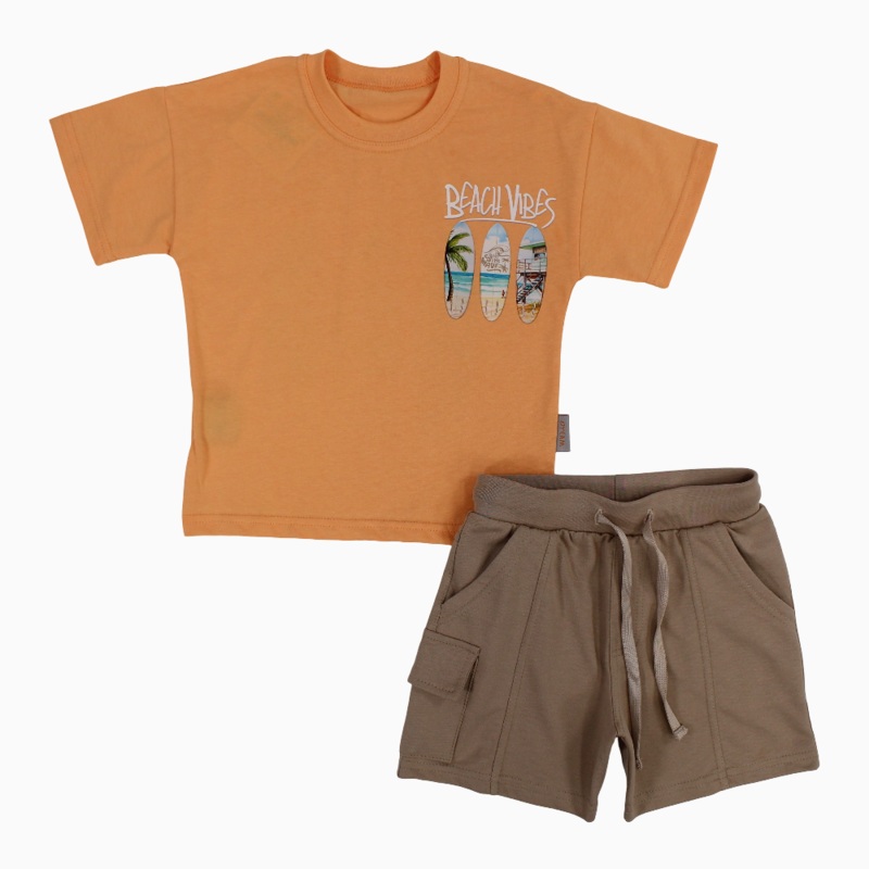 Boys Cotton Pajama Set  Beach Vibes Design