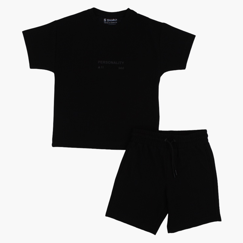 Boys Cotton Plain 2-Piece Outfit Set
