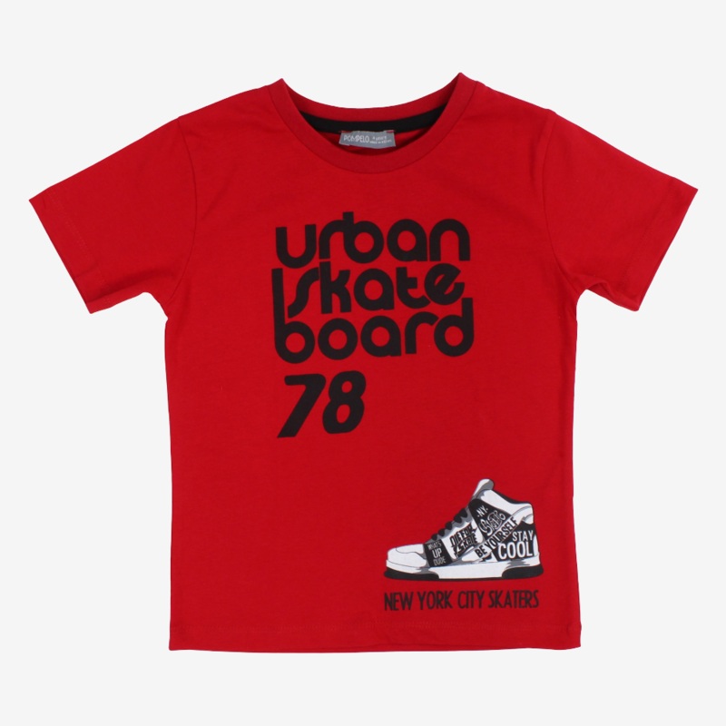 Boys Cotton T-Shirt - Cool Shoe Print