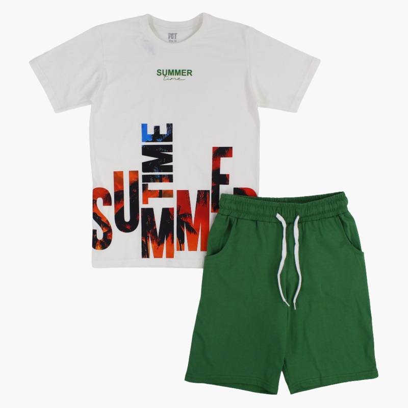 Boys Pajama Set  Summer Time Print