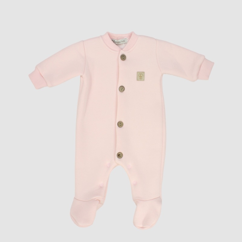 Plain Long-Sleeved Baby Footie