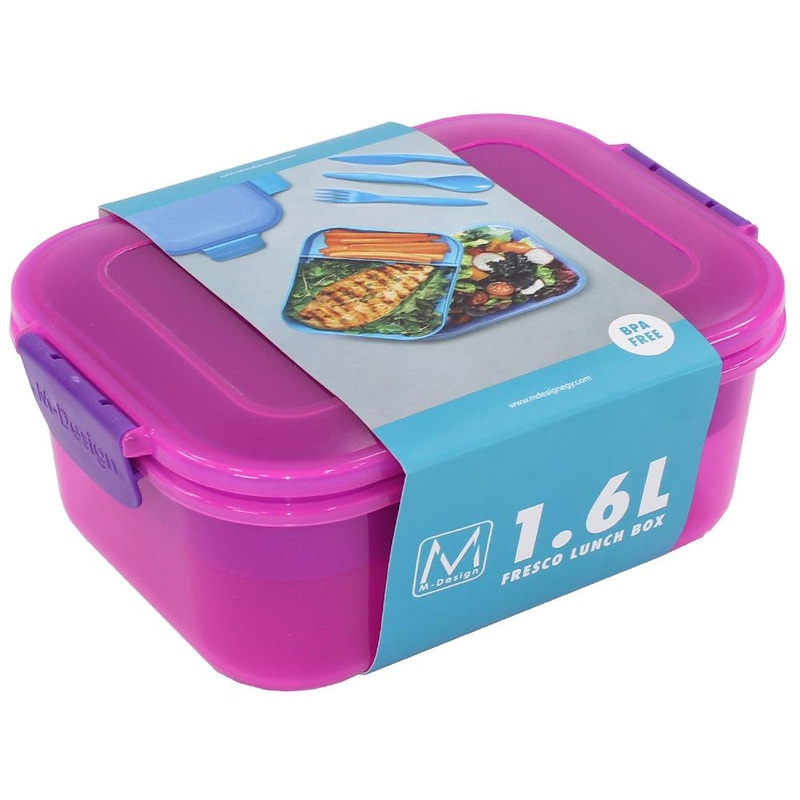 M Design Lunch Box, 1.6 Liter - Purple
