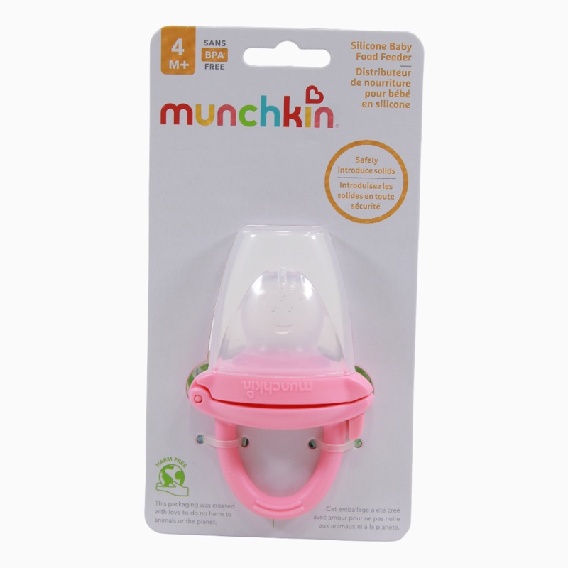 Munchkin Silicone Baby Food Feeder - Pink 4 months +
