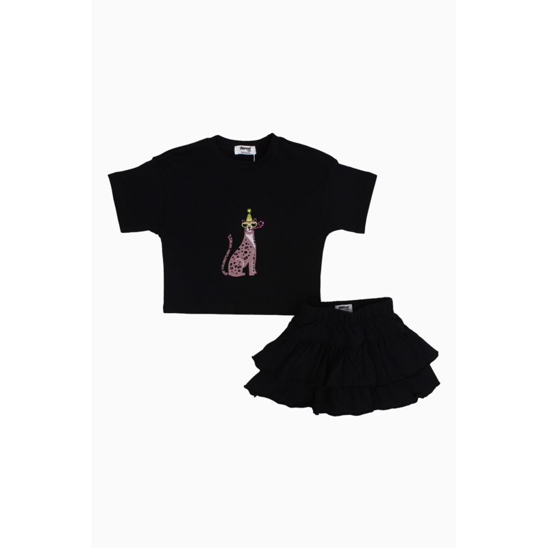 Baby Girls Cotton 2-Piece Outfit Set  Black