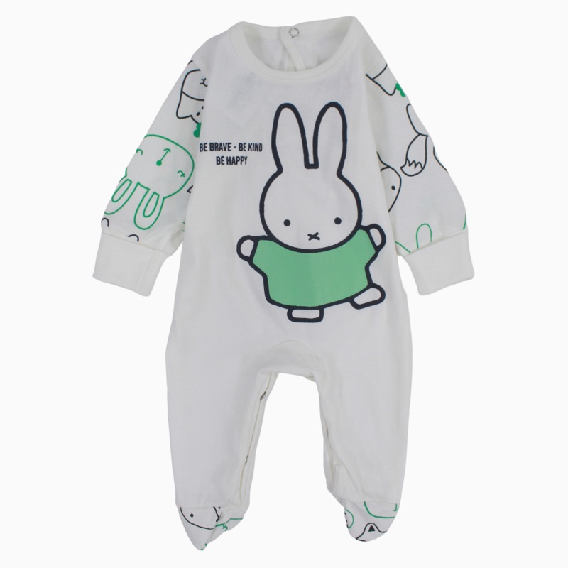 Baby Girls Cotton Baby Footie - Cute Bunny Design