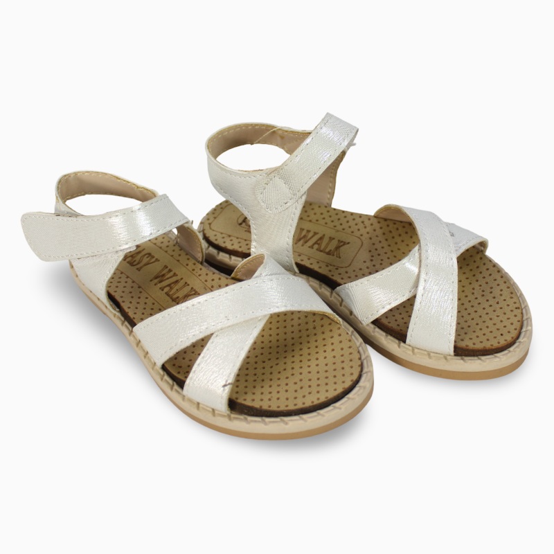 Baby Girls Leather Sandals|White|Pink|22|23|24|25|26|18|19|20|21