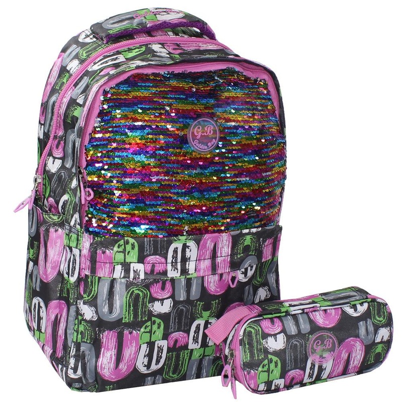 Backpack 18-Inch + Pencil Pouch (Sequins)