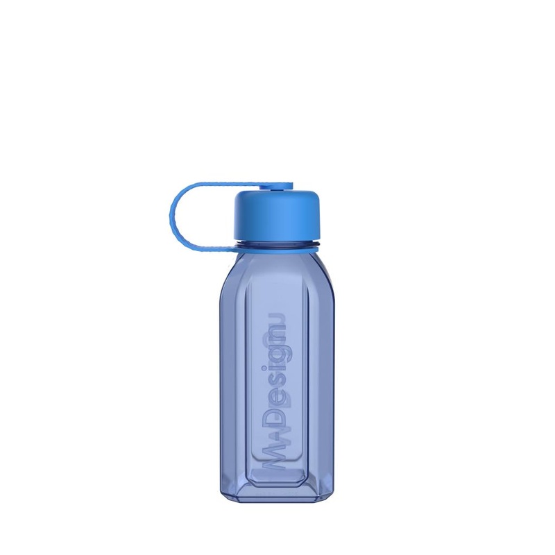 M Design Square Bottle with Strap 500ml - Blue