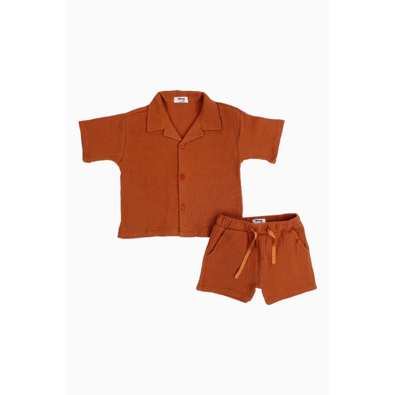 Unisex Baby Cotton 2-Piece Outfit Set  Brick