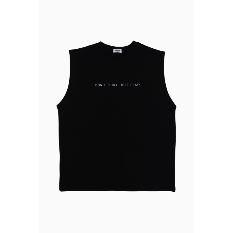 Unisex Cotton T-Shirt  Black with DONT THINK JUST PLAY Print