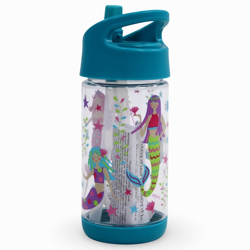 Stephen Joseph Mermaid Flip Top Water Bottle  500ml