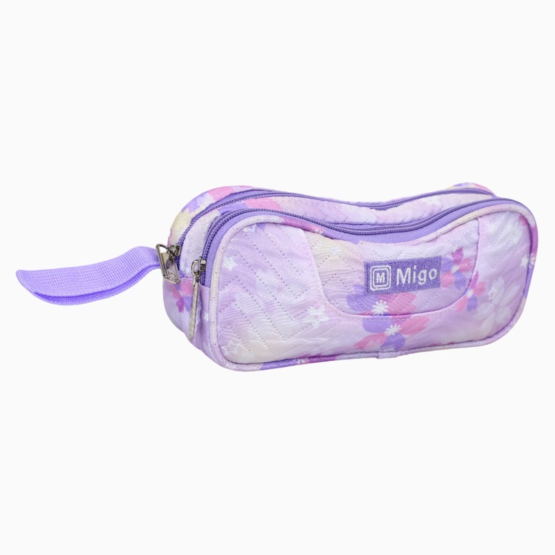 Fabric Floral Pencil Case - Purple