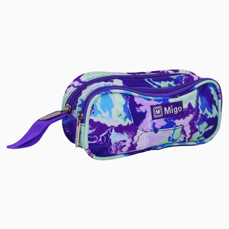 Fabric Pencil Case - Purple & Mint