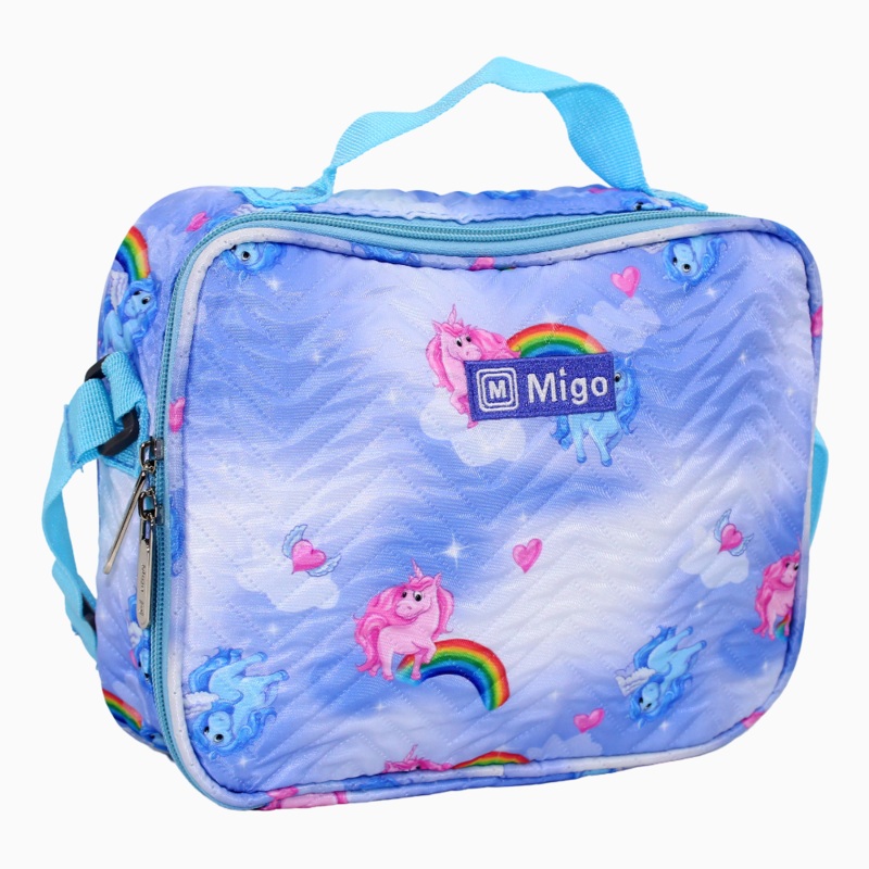 Fabric Unicorn Lunch Bag - Light Blue