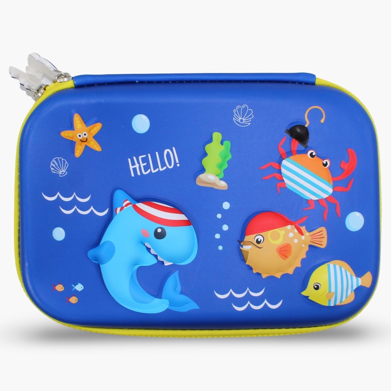 Fish Design Pencil Case  Blue