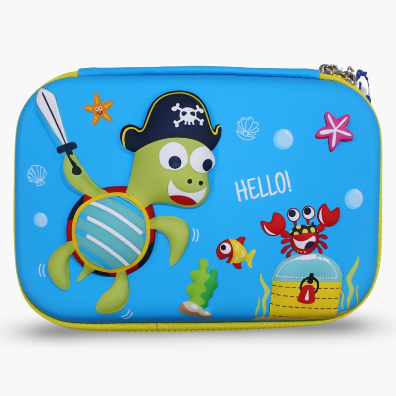 Fish Design Pencil Case  Light Blue