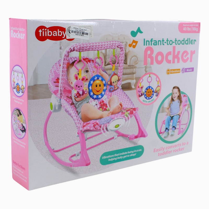 Baby Rocker with Toys and Music - Pink