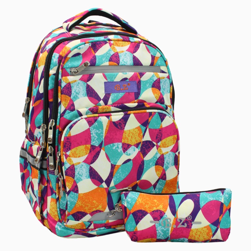 Multicolored School Set - 20 Inches (Backpack + Pencil Case)