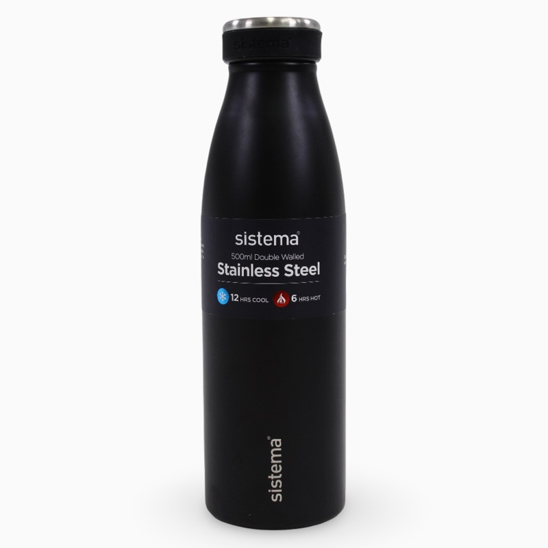 Sistema Stainless Steel Insulated Bottle  Black