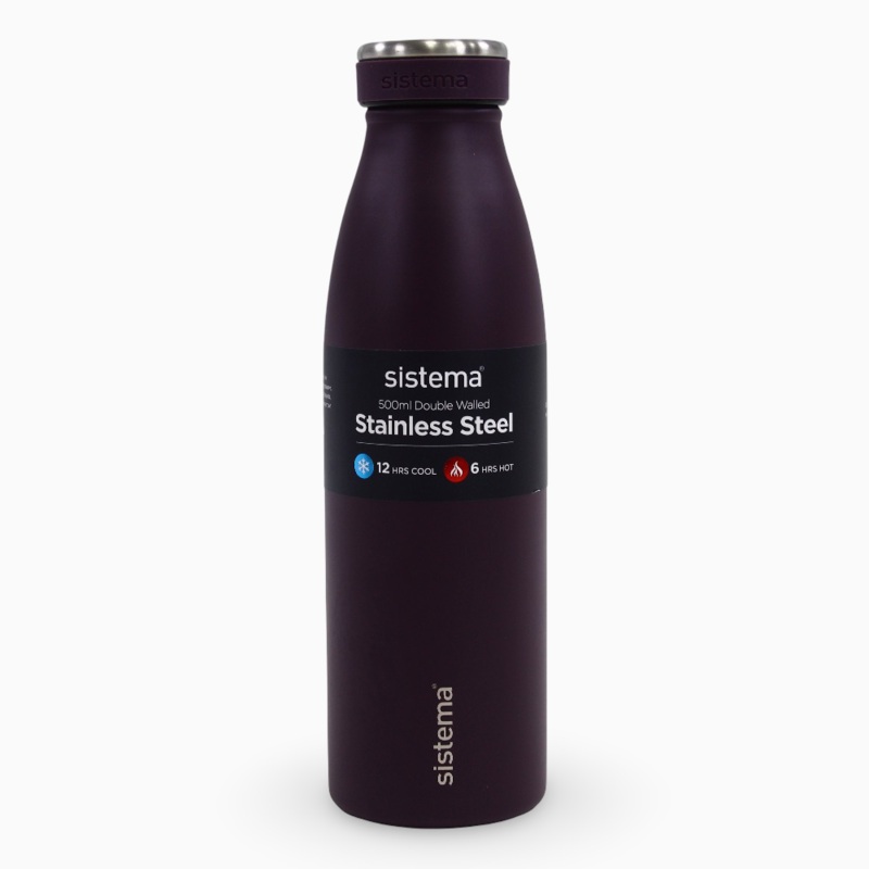 Sistema Stainless Steel Insulated Bottle  Dark Purple