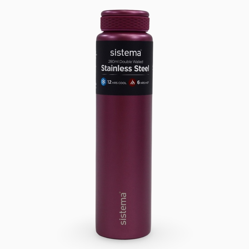 Sistema Stainless Steel Insulated Bottle  Maroon